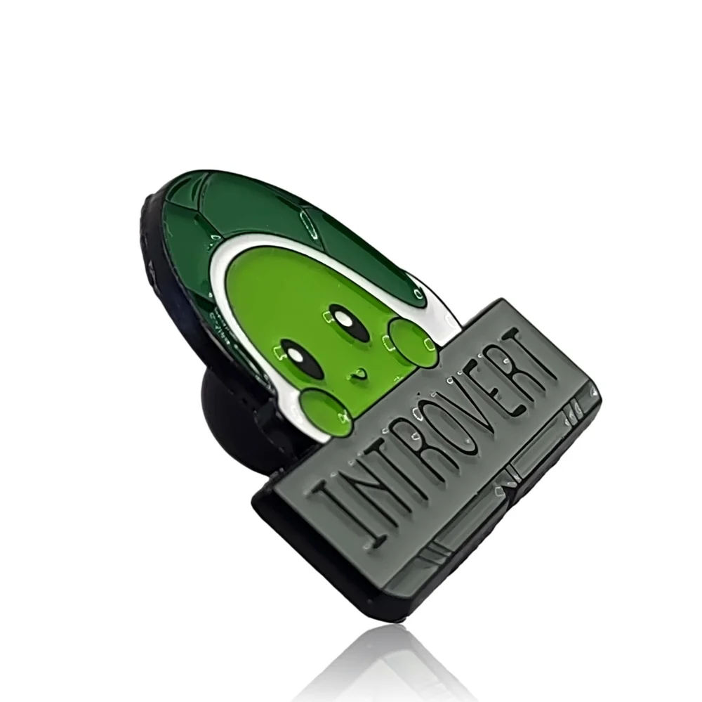 Enamel Frog Turtle Introvert Pin - Picture 2 of 3